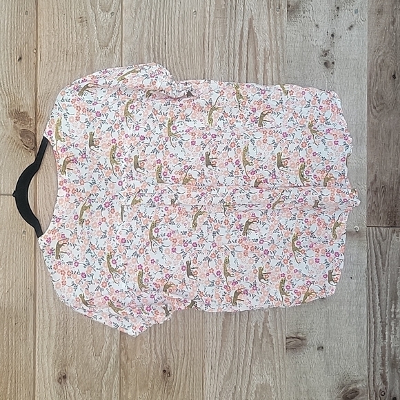 Jane and Delancey Floral Tiger Print Tie Front Top Size Medium - Picture 5 of 5